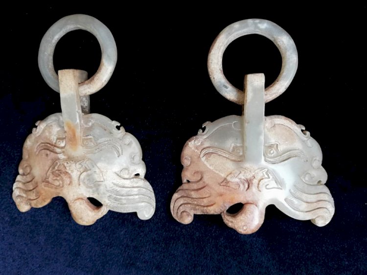 G001 Jade Door Knockers with Phoenix Pendants