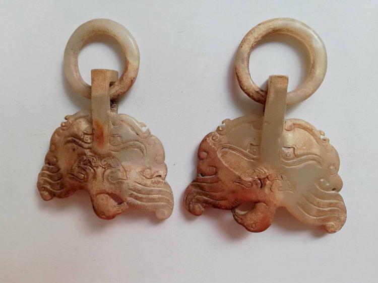 G001 Jade Door Knockers with Phoenix Pendants